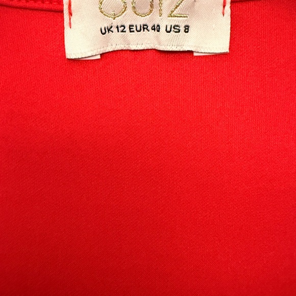 Chic Red Sheath Dress with Ruffle - Picture 4 of 5